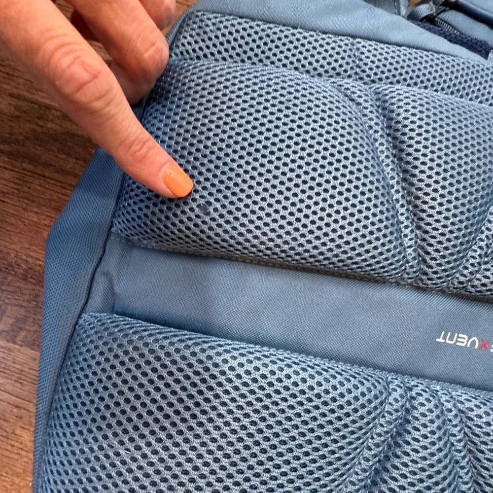 The North Face Jester Backpack Blue Grey Orange FlexVent Daypack Hiking Gorp OS